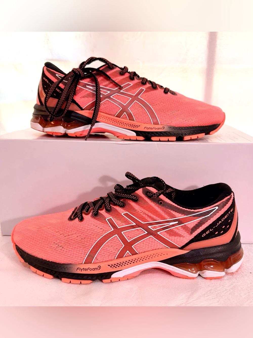 ASICS Coral and Black Women's Gel-Jadeite Running Sneakers S0046
